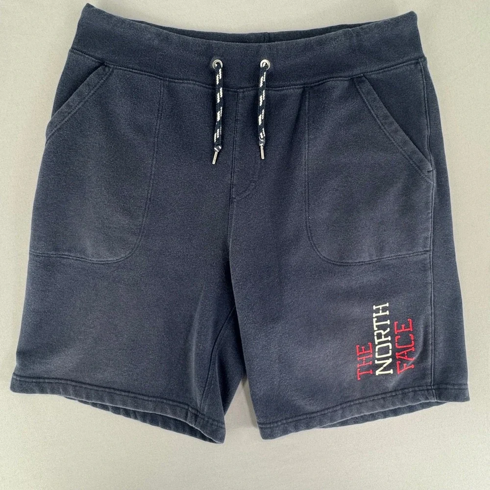 The North Face Fleece Sweat Shorts Mens Large Blue Drawstring Lounge Casual